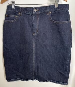 Ralph Lauren LRL Denim Jean Skirt Womens 12 Straight 5 Pocket